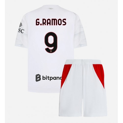 Dětský fotbalový dres AC Milan Goncalo Ramos #9 2026-27 Venkovní Krátký Rukáv (+ trenýrky)